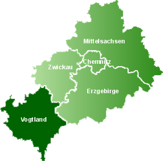 Karte des Spielkreises Vogtland